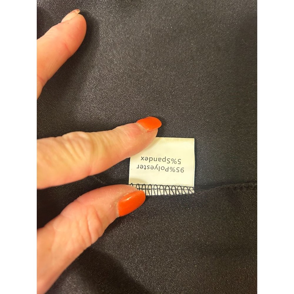 Women's Black Wrap Midi Dress with Ruffle Hem - Picture 11 of 12